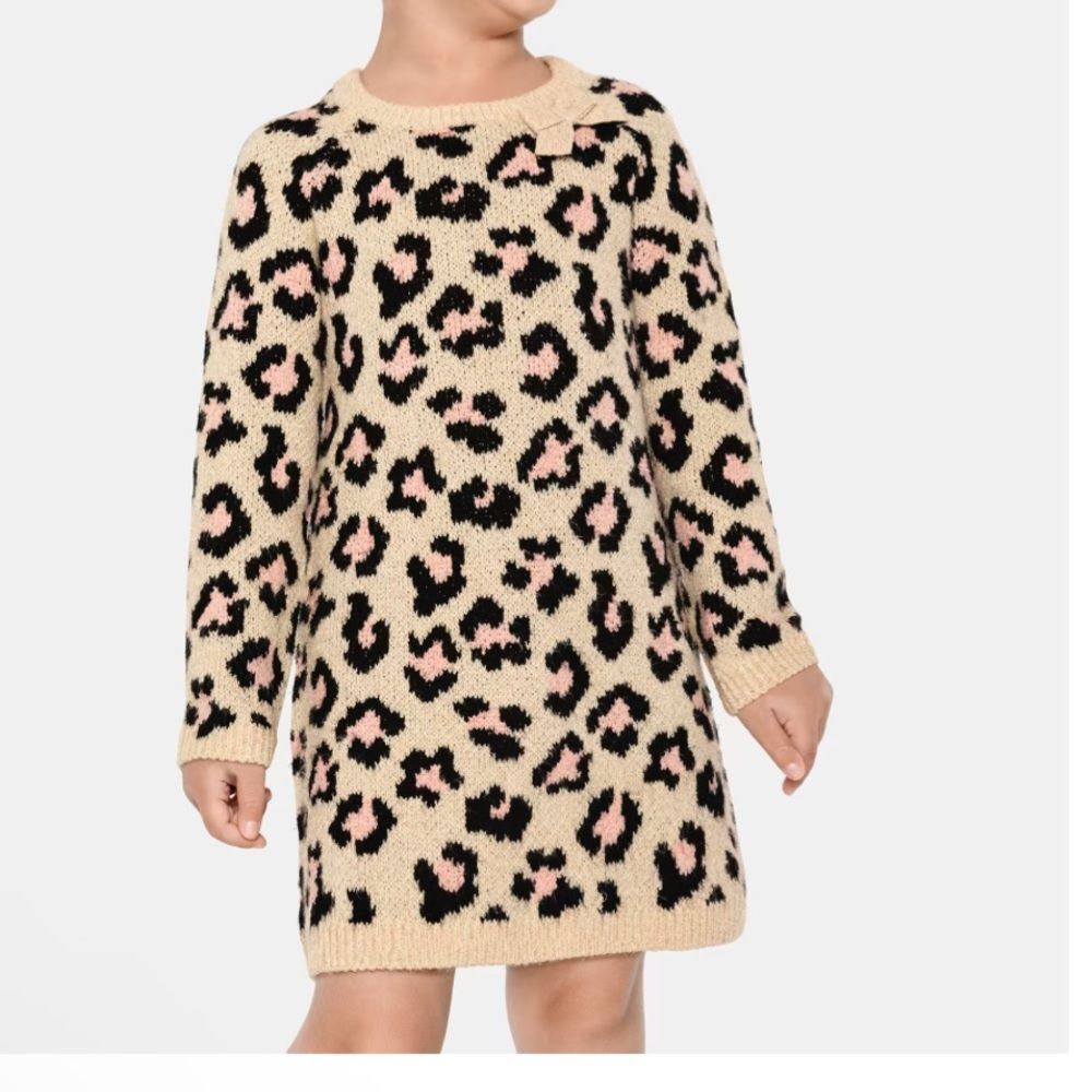 The Children's Place Leopard Print Dress - Black and Pink